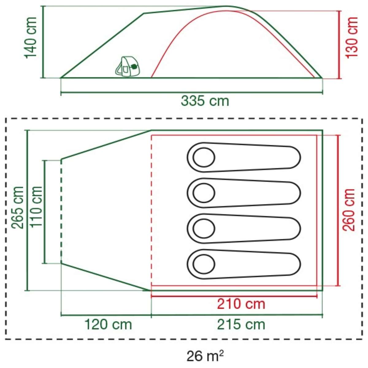 Coleman Darwin 4 Plus — tente de camping pour 4 personnes
