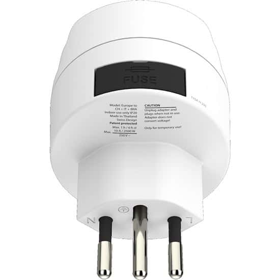 SKROSS Brasil, Italia y Suiza, Adaptador de viaje tipo J/N/L