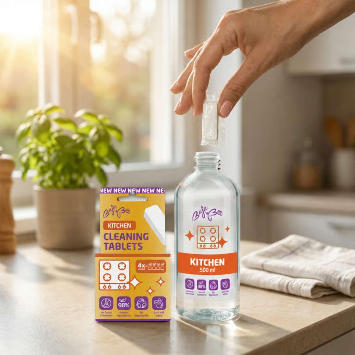 BajaBee ECO tableta limpiadora para el baño - limón