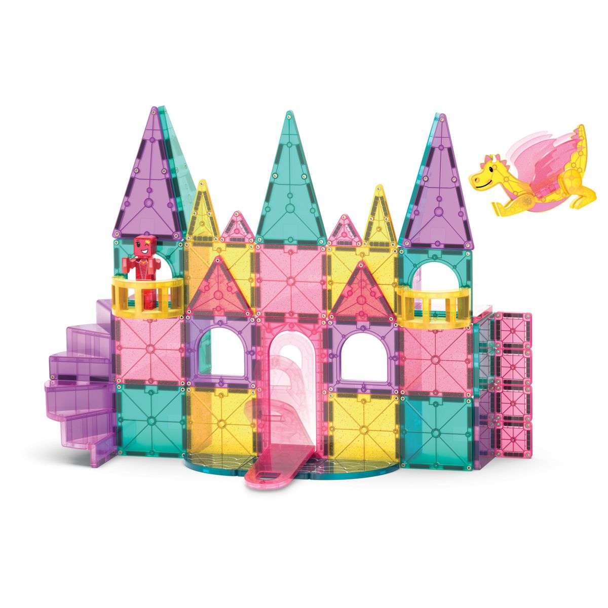 Magna-Tiles Castle DLX 48 dielov magnetická stavebnica