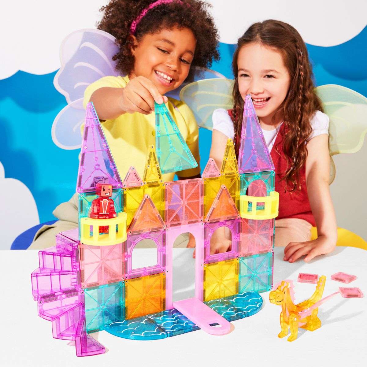 Magna-Tiles Castle DLX 48 dielov magnetická stavebnica