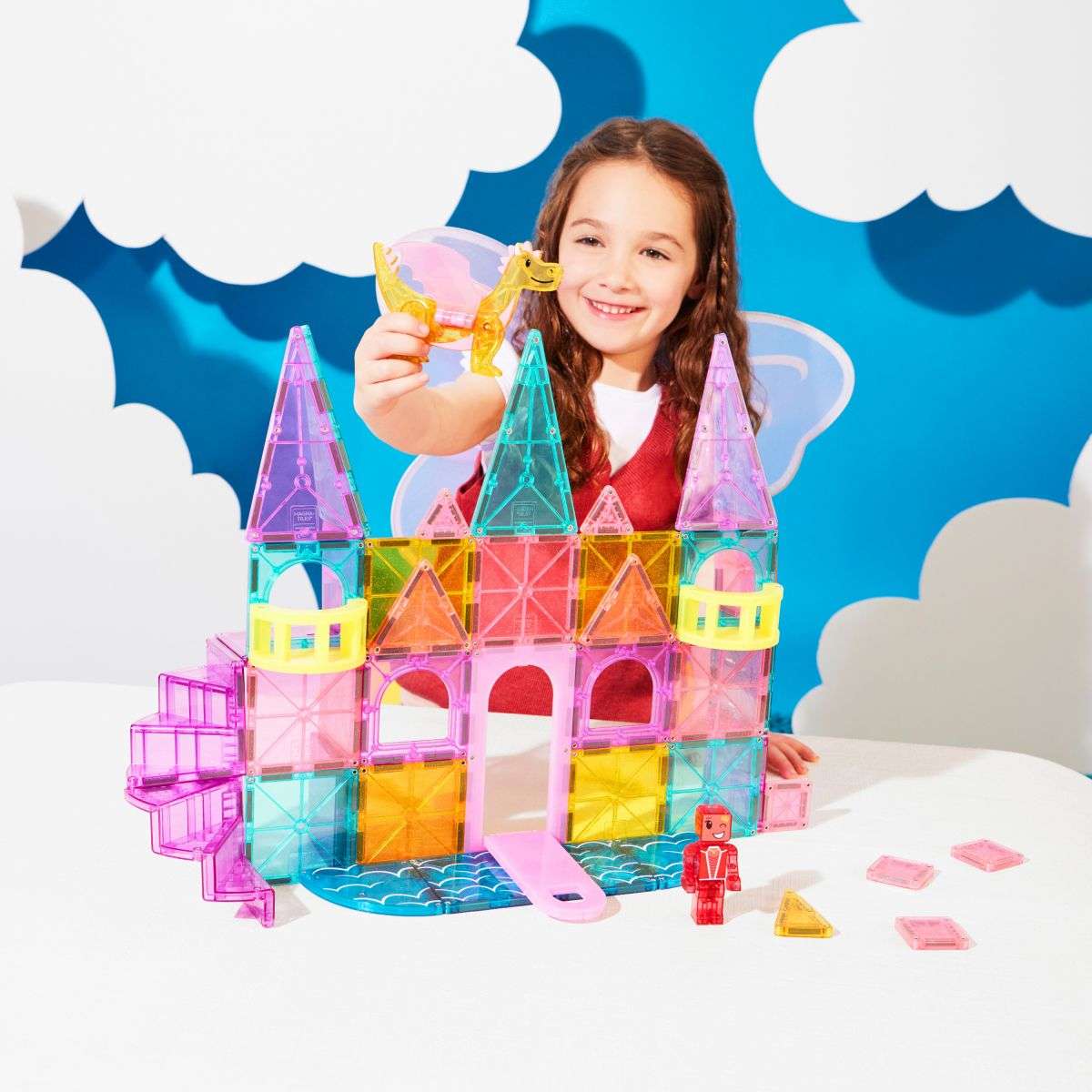 Magna-Tiles Castle DLX 48 dielov magnetická stavebnica