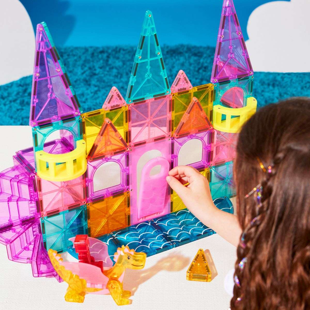Magna-Tiles Castle DLX 48 dielov magnetická stavebnica