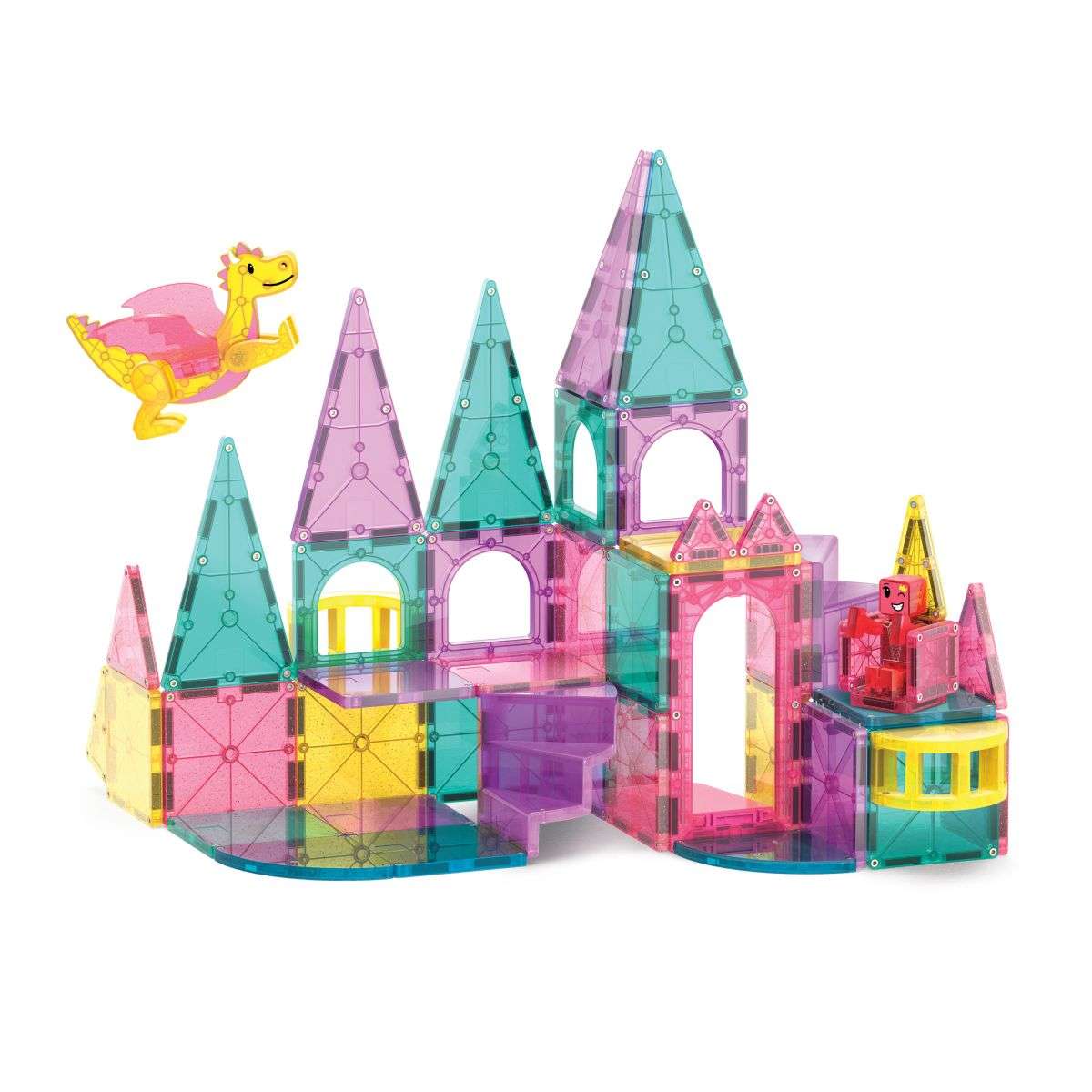 Magna-Tiles Castle DLX 48 dielov magnetická stavebnica