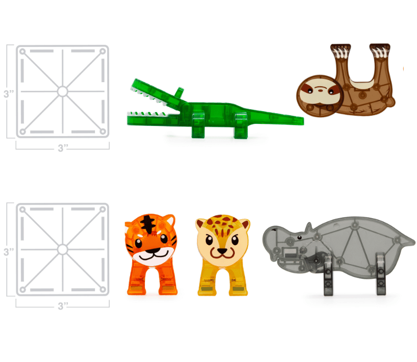 Magna-Tiles Jungle Animals 25 dielov magnetická stavebnica