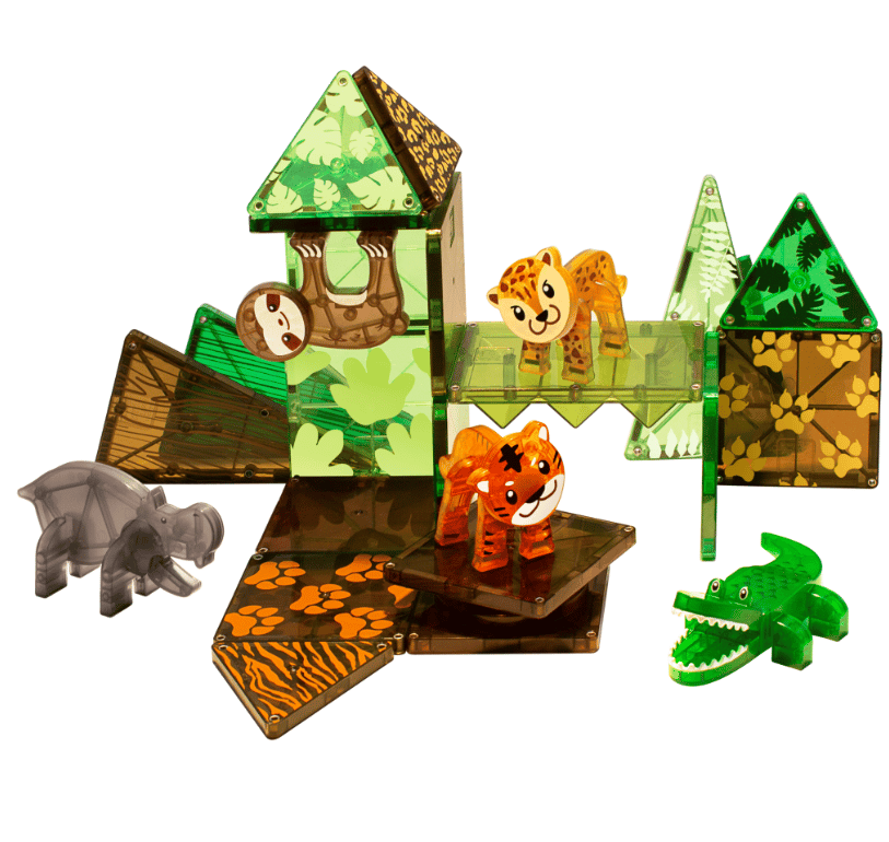 Magna-Tiles Jungle Animals 25 dielov magnetická stavebnica