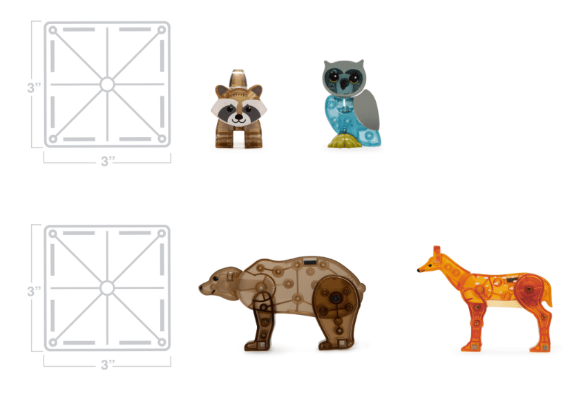 Magna-Tiles Lesné zvieratá 25-dielna magnetická stavebnica