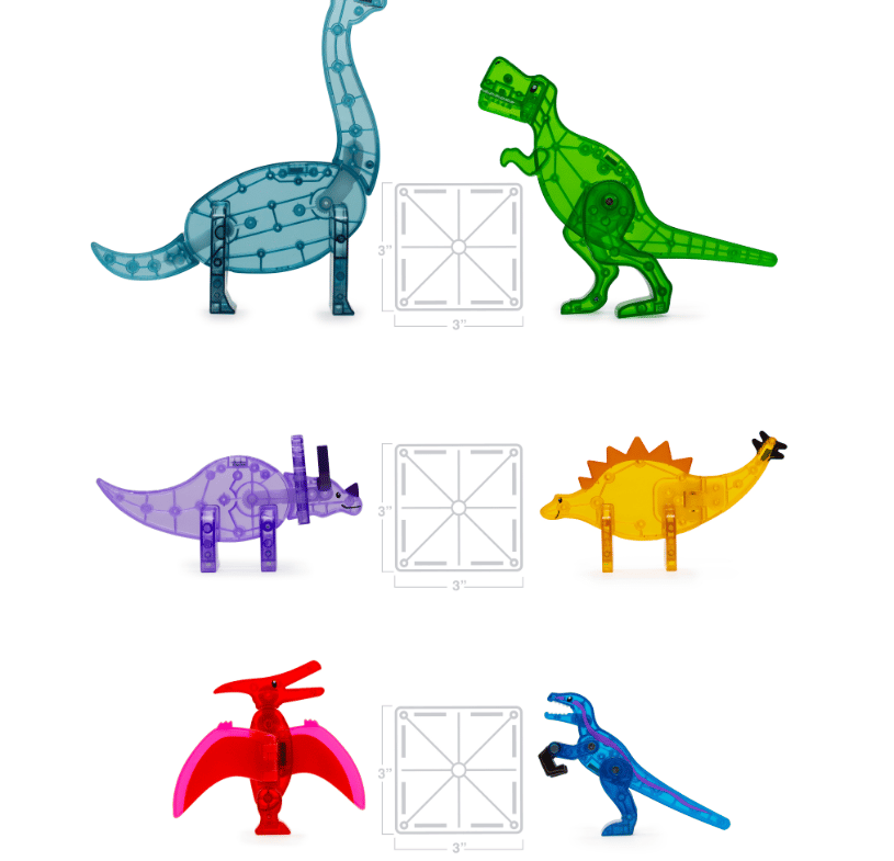 Magna-Tiles Dino World XL 50 kusov magnetická stavebnica