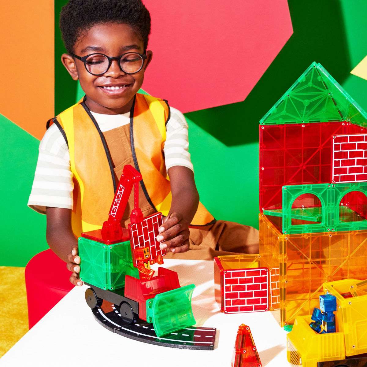 Magna-Tiles Magnetická stavebnica Builder XL Trucks 50 dielov
