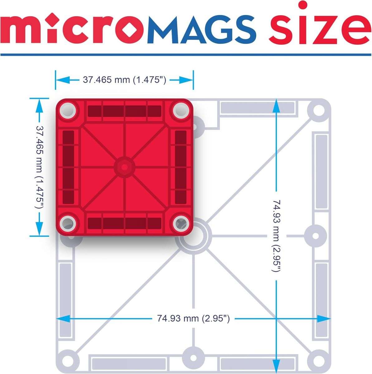 Magna-Tiles microMAGS 70-dielna magnetická stavebnica Deluxe