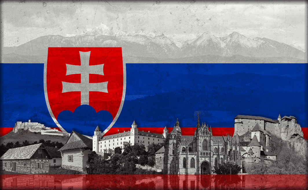 Szlovákia fali kép háttérvilágítással - zászló és műemlékek