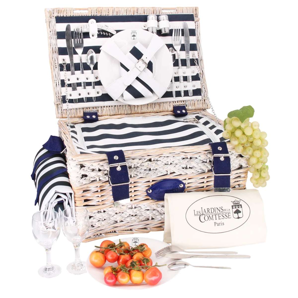 Cesta de picnic Marine marinera para 2 personas de Les Jardins de la Comtesse