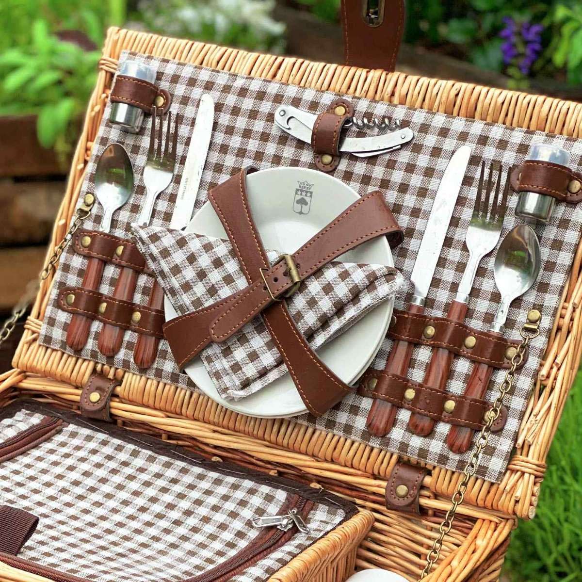 Les Jardins de la Comtesse cesta de picnic Mont Blanc natural para 2 personas