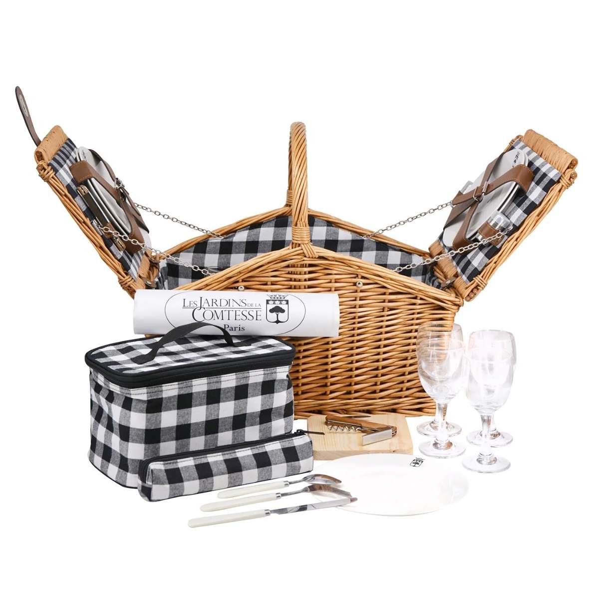 Les Jardins de la Comtesse cesta de picnic Montaigne natural para 4 personas