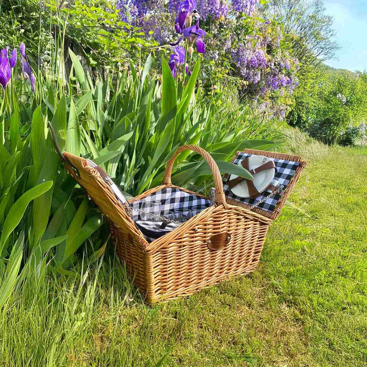 Les Jardins de la Comtesse cesta de picnic Montaigne natural para 4 personas