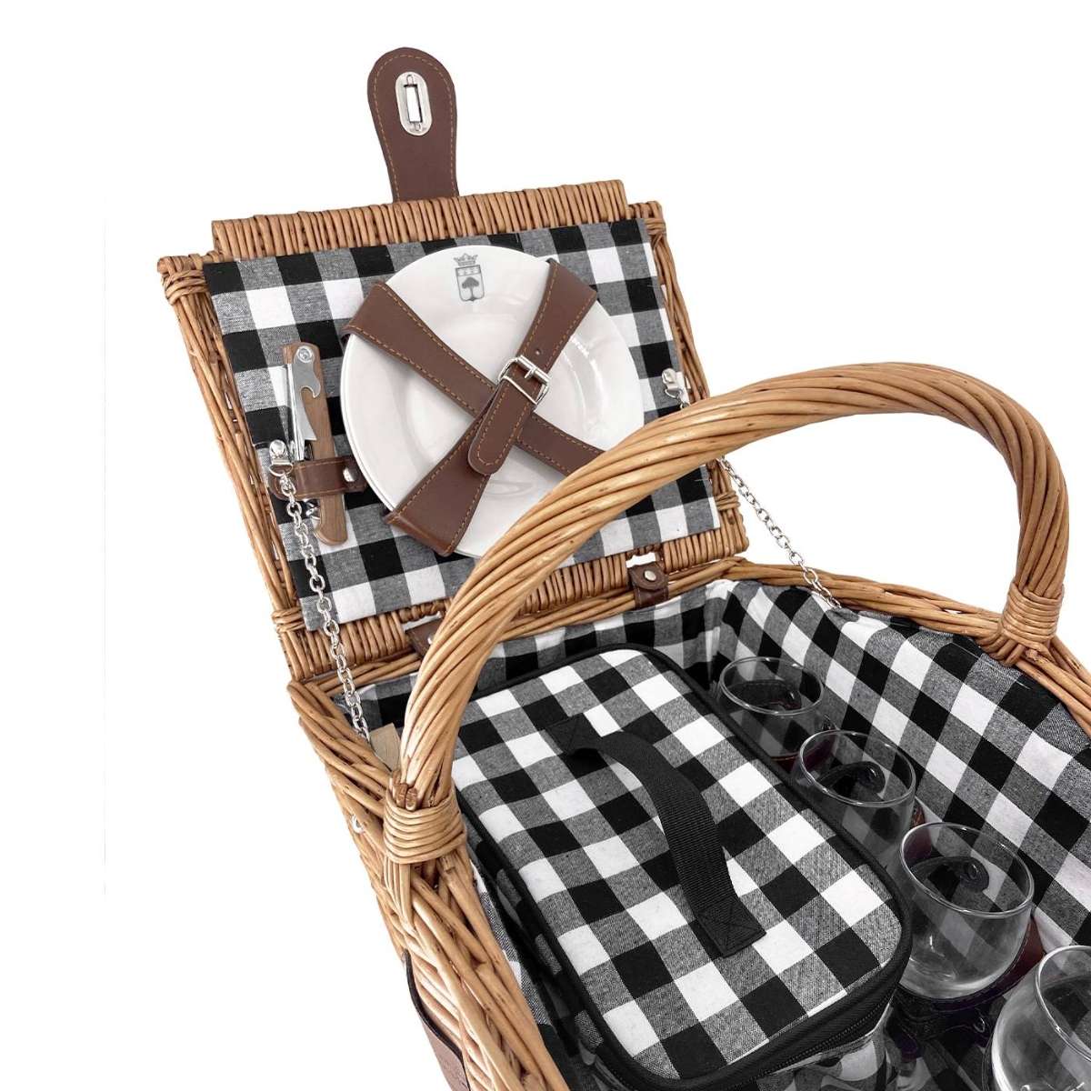 Les Jardins de la Comtesse cesta de picnic Montaigne natural para 4 personas
