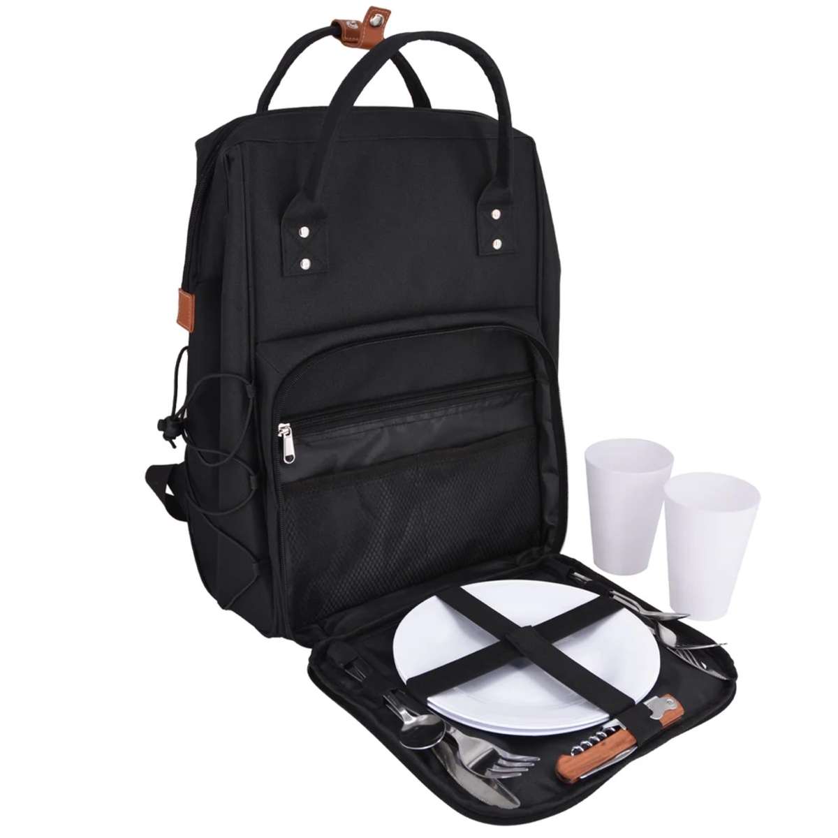 Mochila de picnic Escapade negra para 2 personas