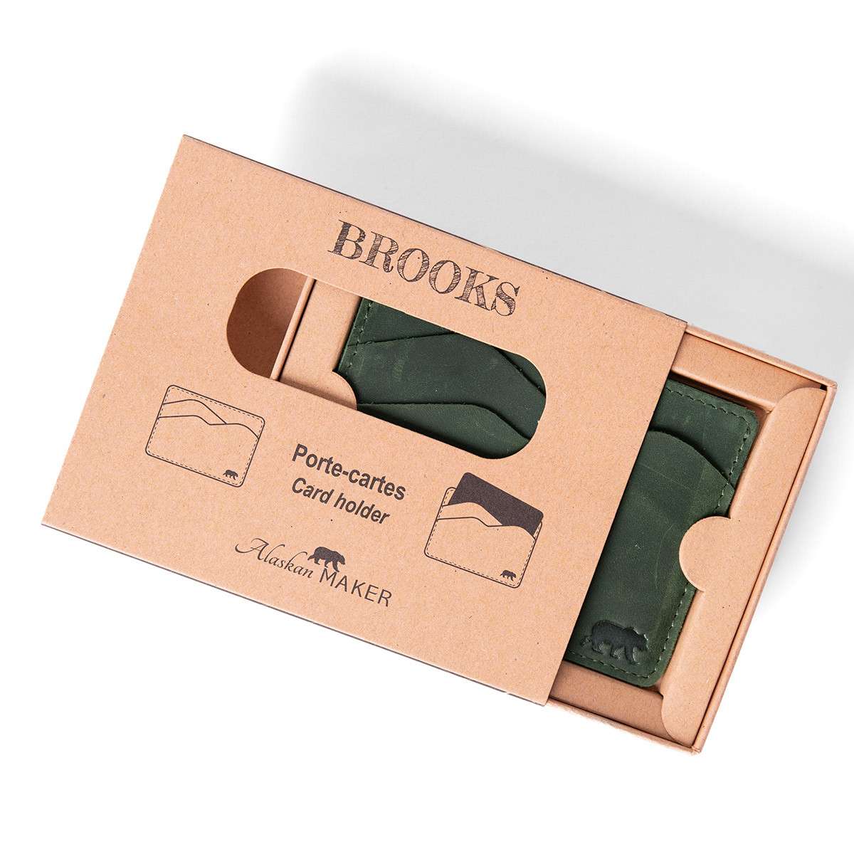 Porta-cartões em pele ultrafina BROOKS Alaskan Maker