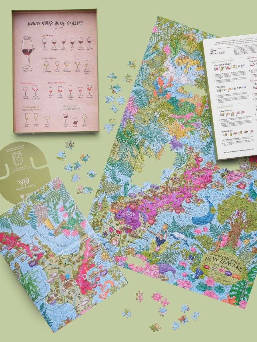 Agua y Vinos Puzzle del vino de Nueva Zelanda