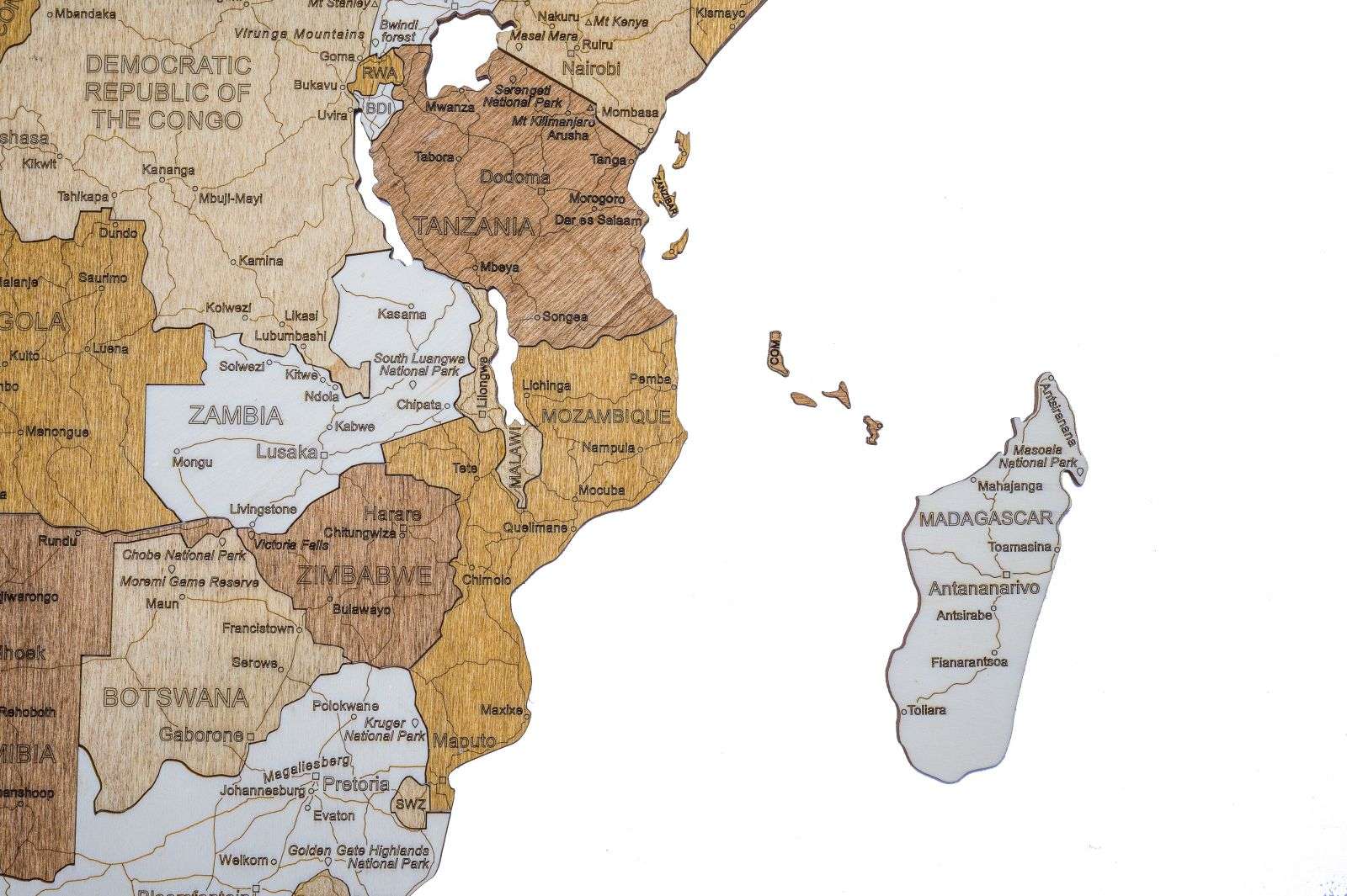Afrika Holzkarte