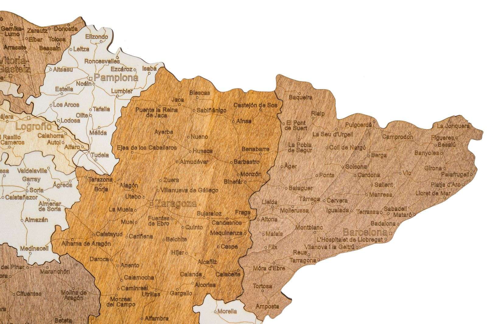 Hölzerne Karte der Iberischen Halbinsel
