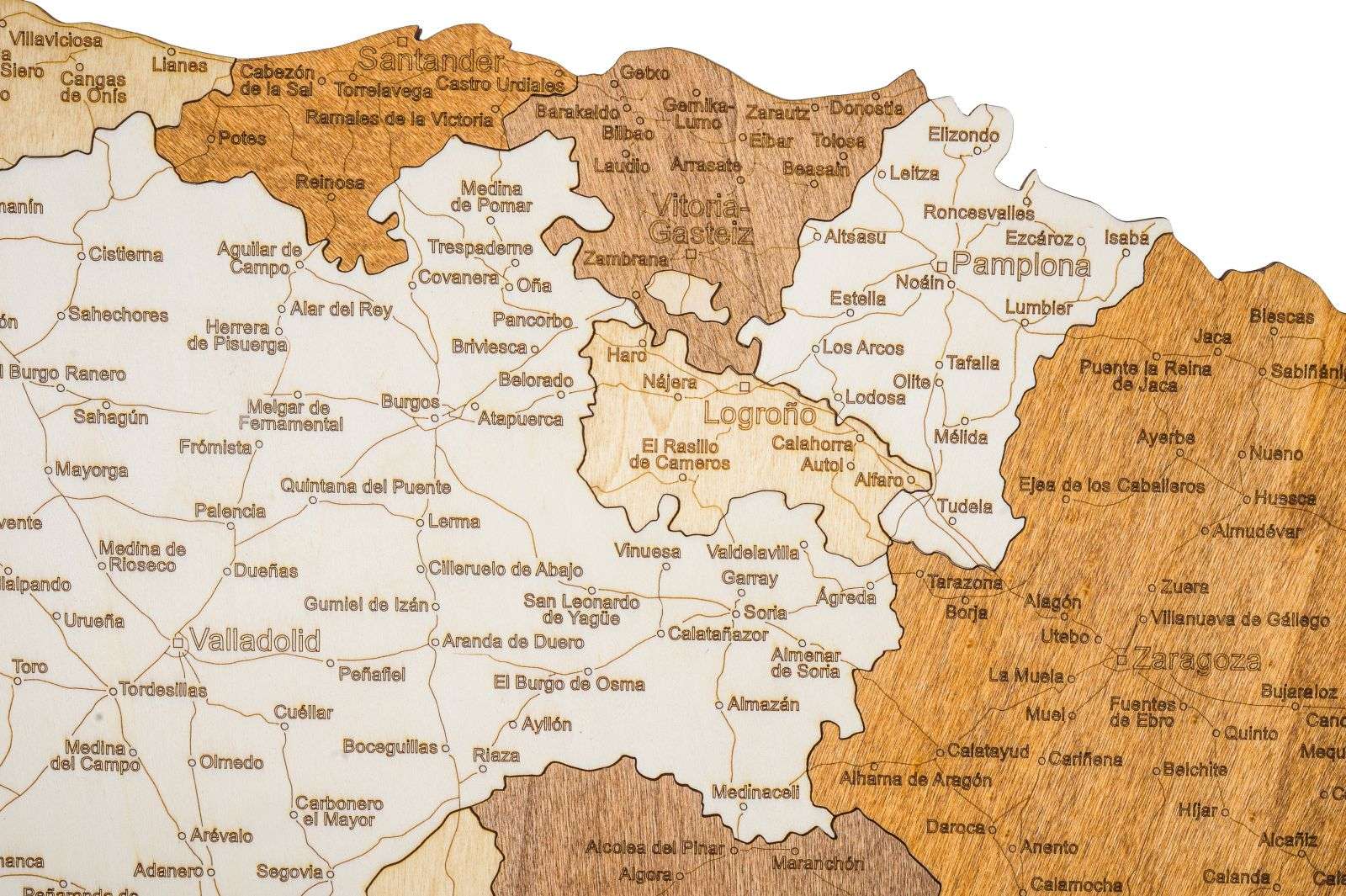 Hölzerne Karte der Iberischen Halbinsel