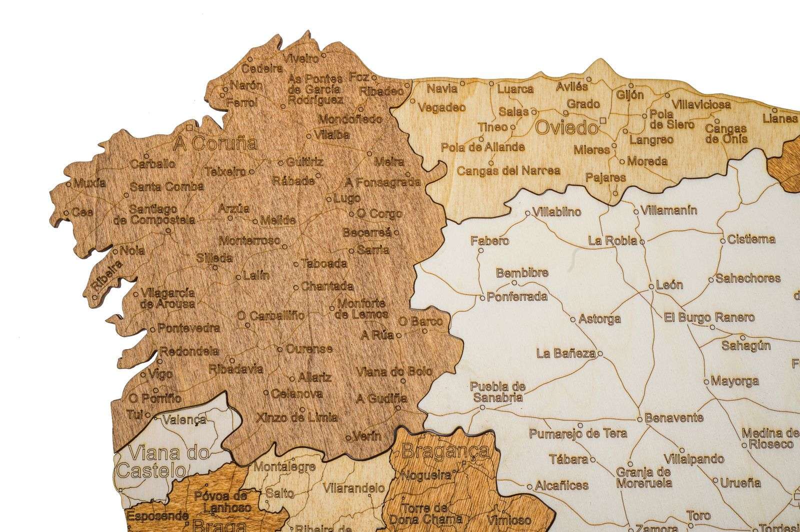Hölzerne Karte der Iberischen Halbinsel