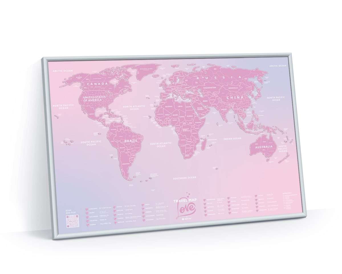 Svet lásky stieracia cestovná mapa