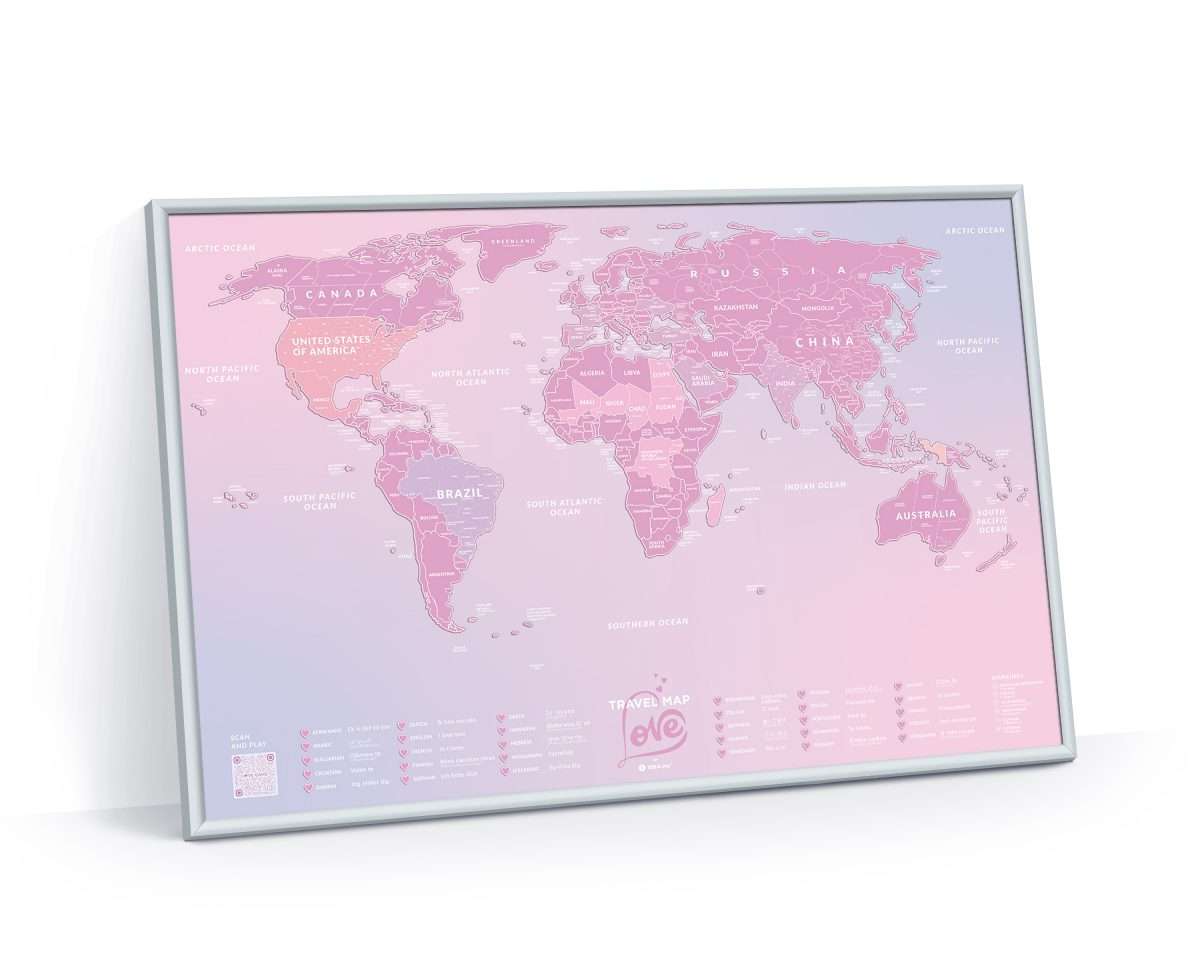 Svet lásky stieracia cestovná mapa