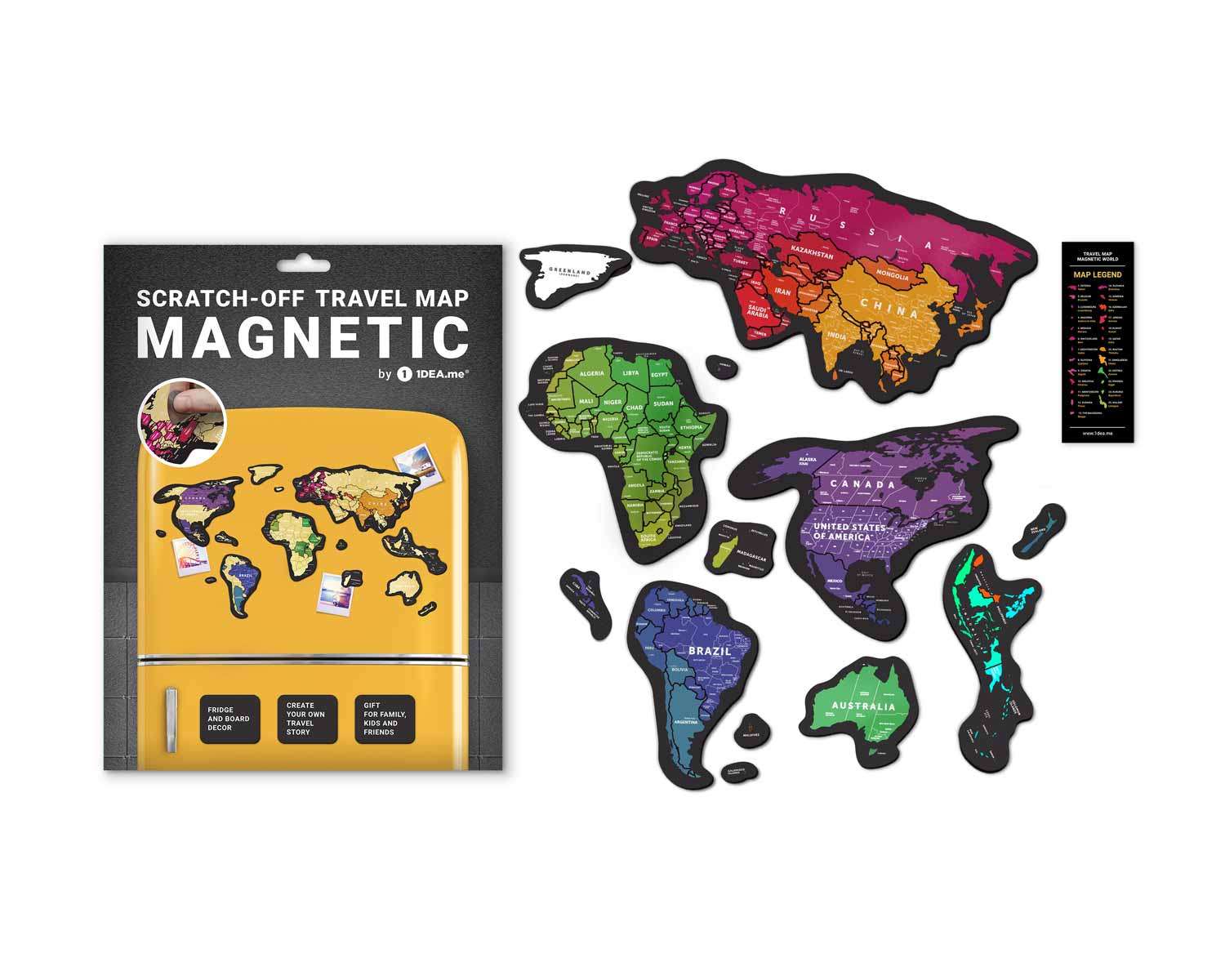 Magnetická stieracia cestovná svetová mapa