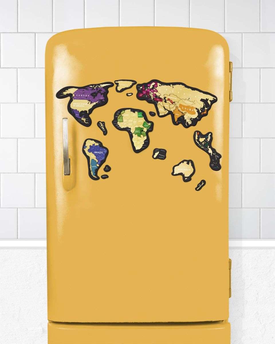 Magnetická stieracia cestovná svetová mapa