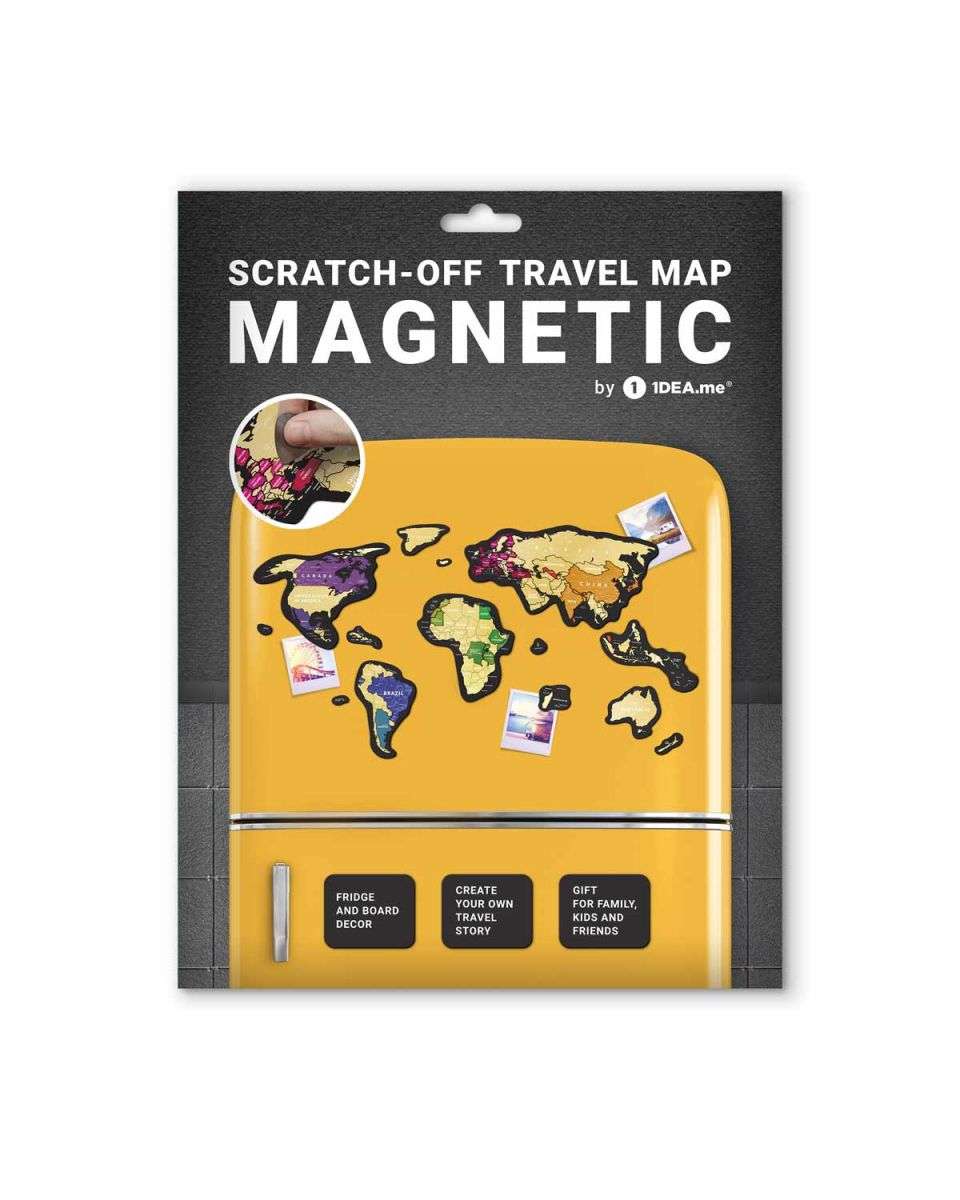 Magnetická stieracia cestovná svetová mapa