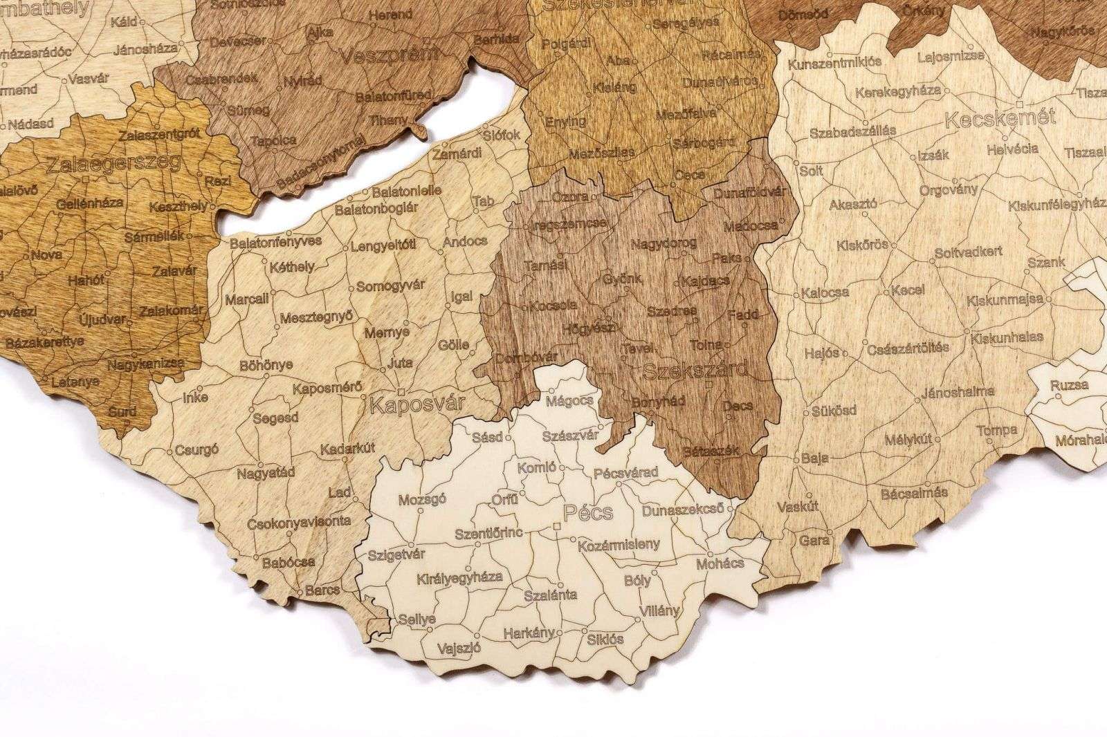 Ungarn Holzkarte