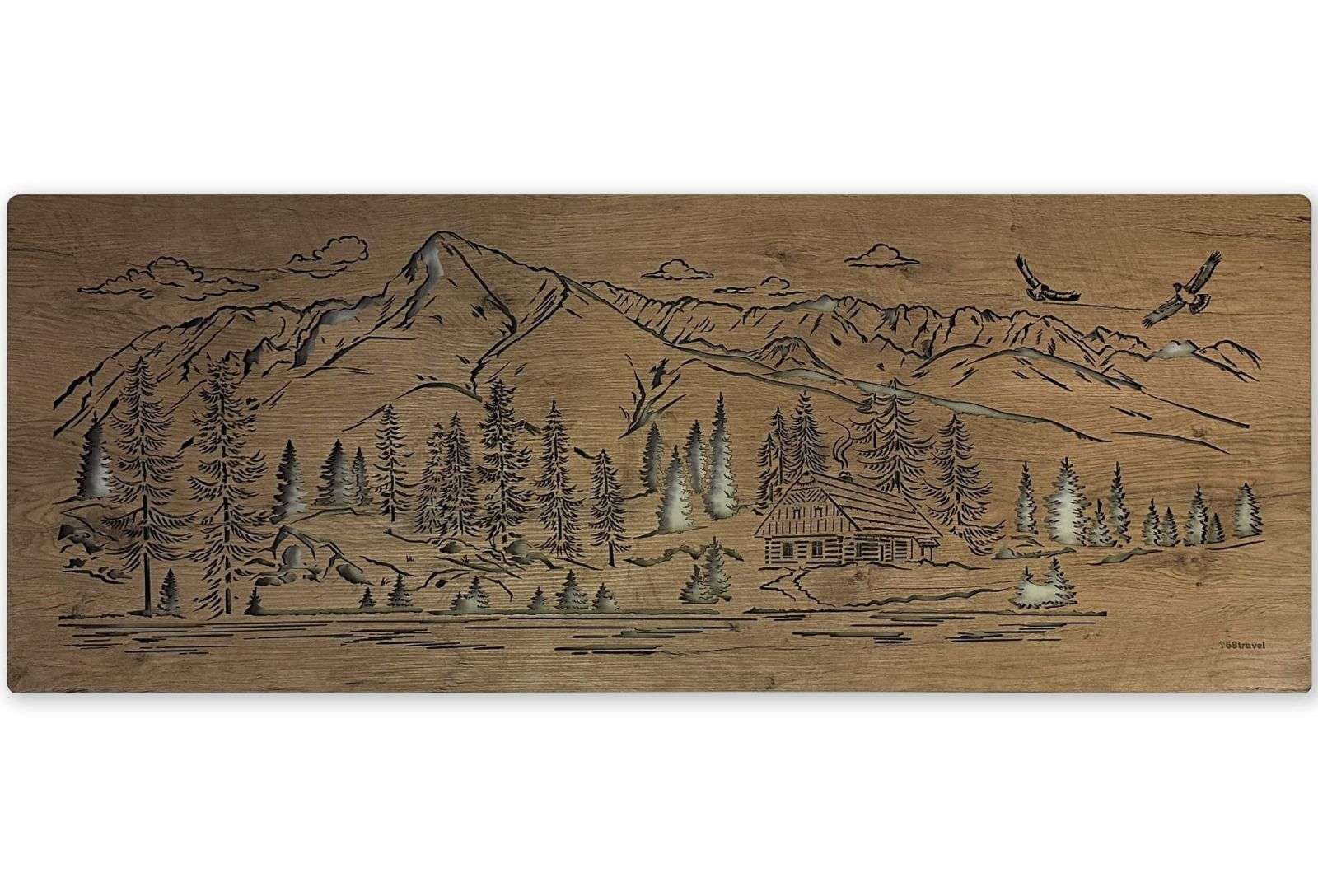 Hütte in den Bergen - leuchtendes Bild