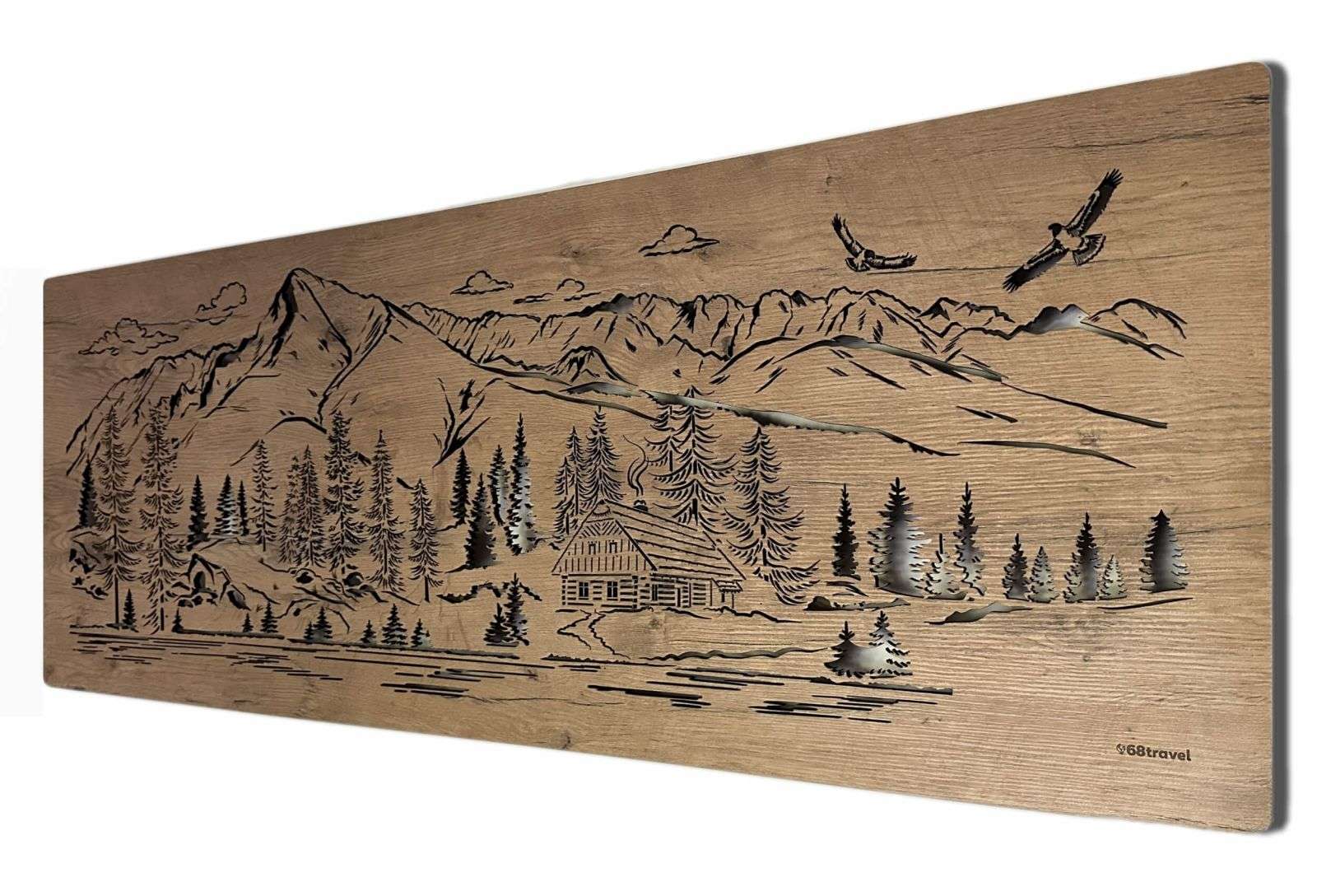 Hütte in den Bergen - leuchtendes Bild