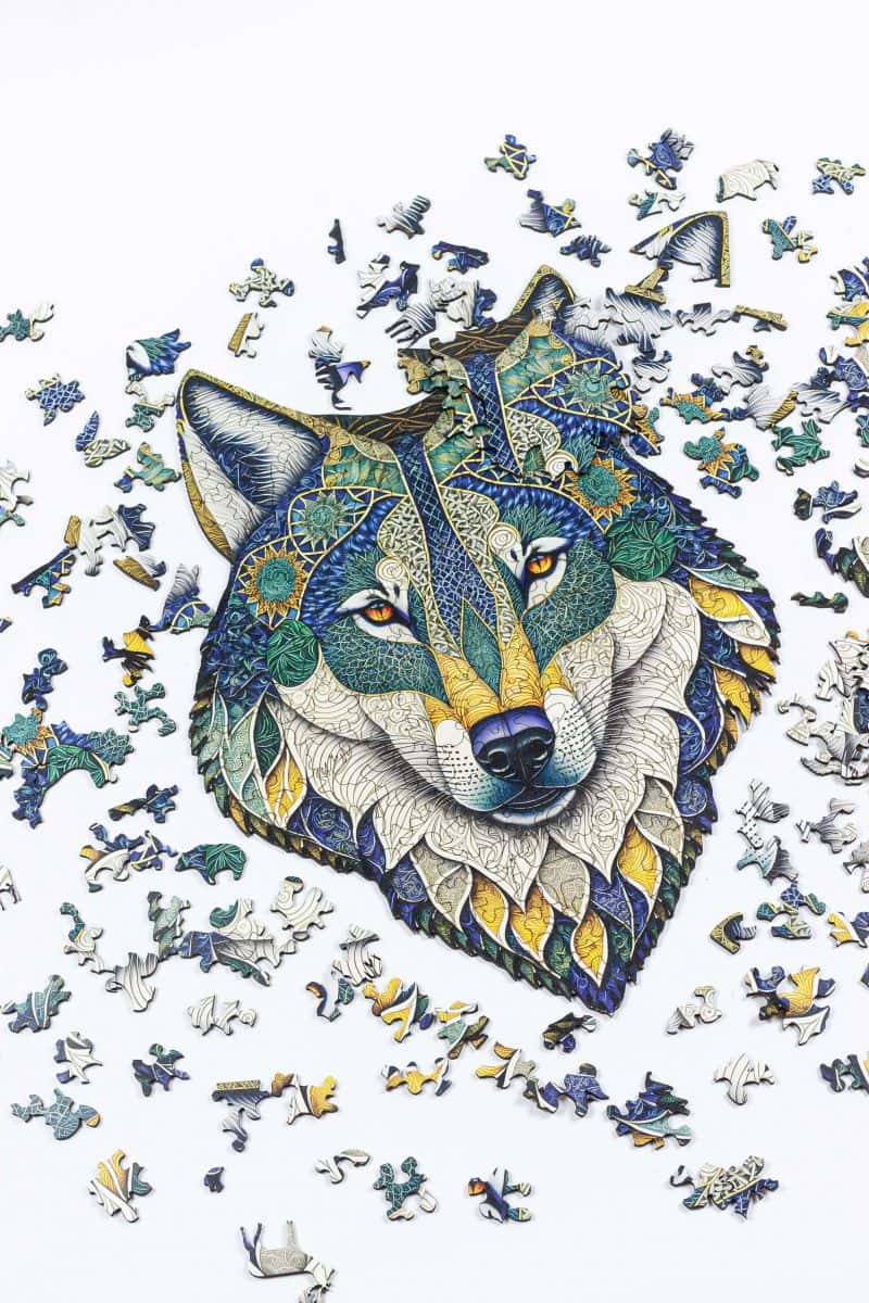 Vlk Drevené puzzle