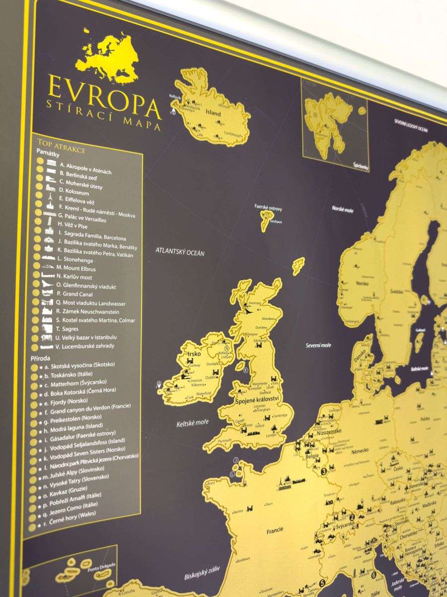 Scratch map of Europe - Czech version