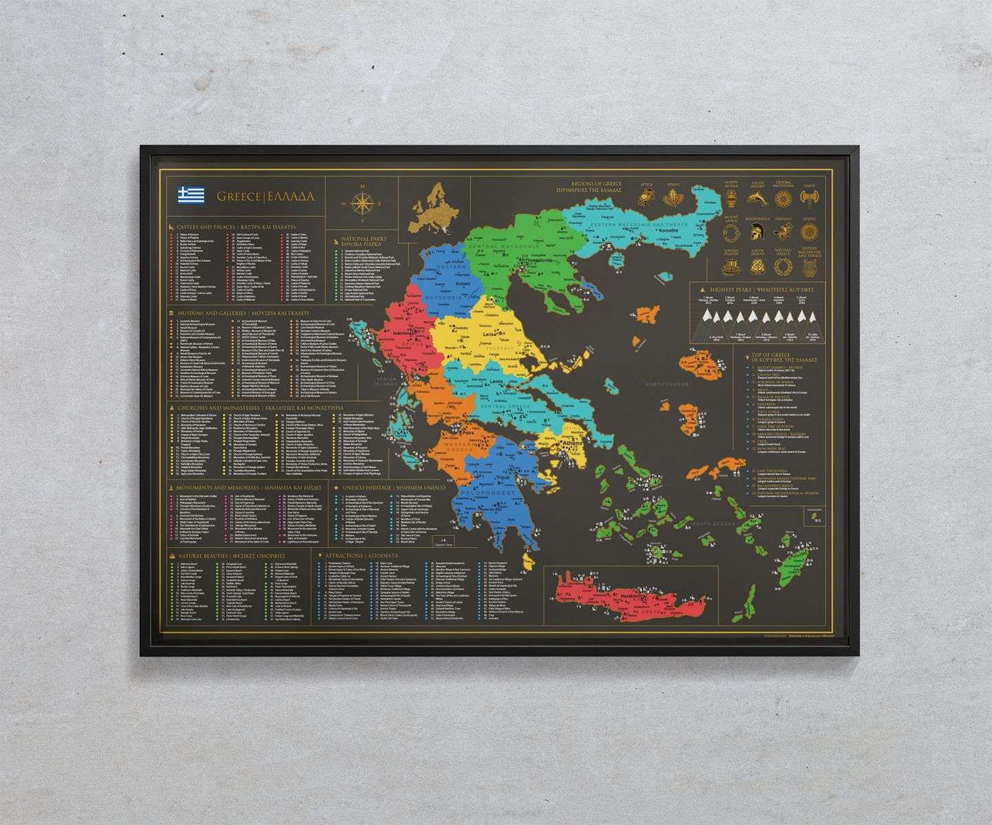 Stieracia mapa Grécka