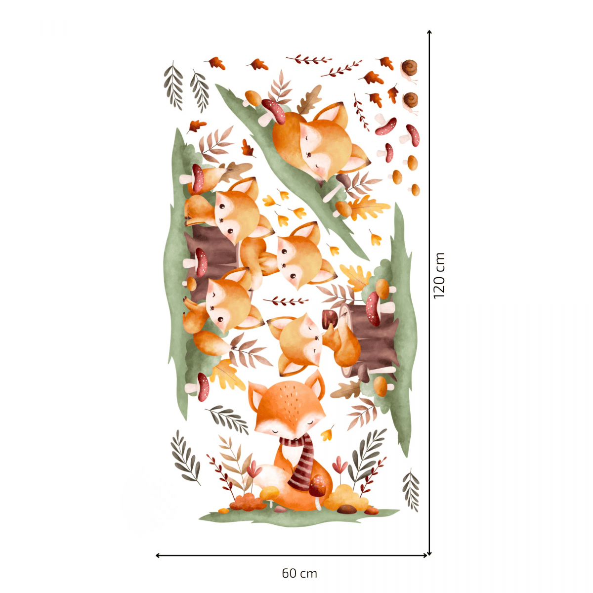 Textil Wandaufkleber "Füchse"