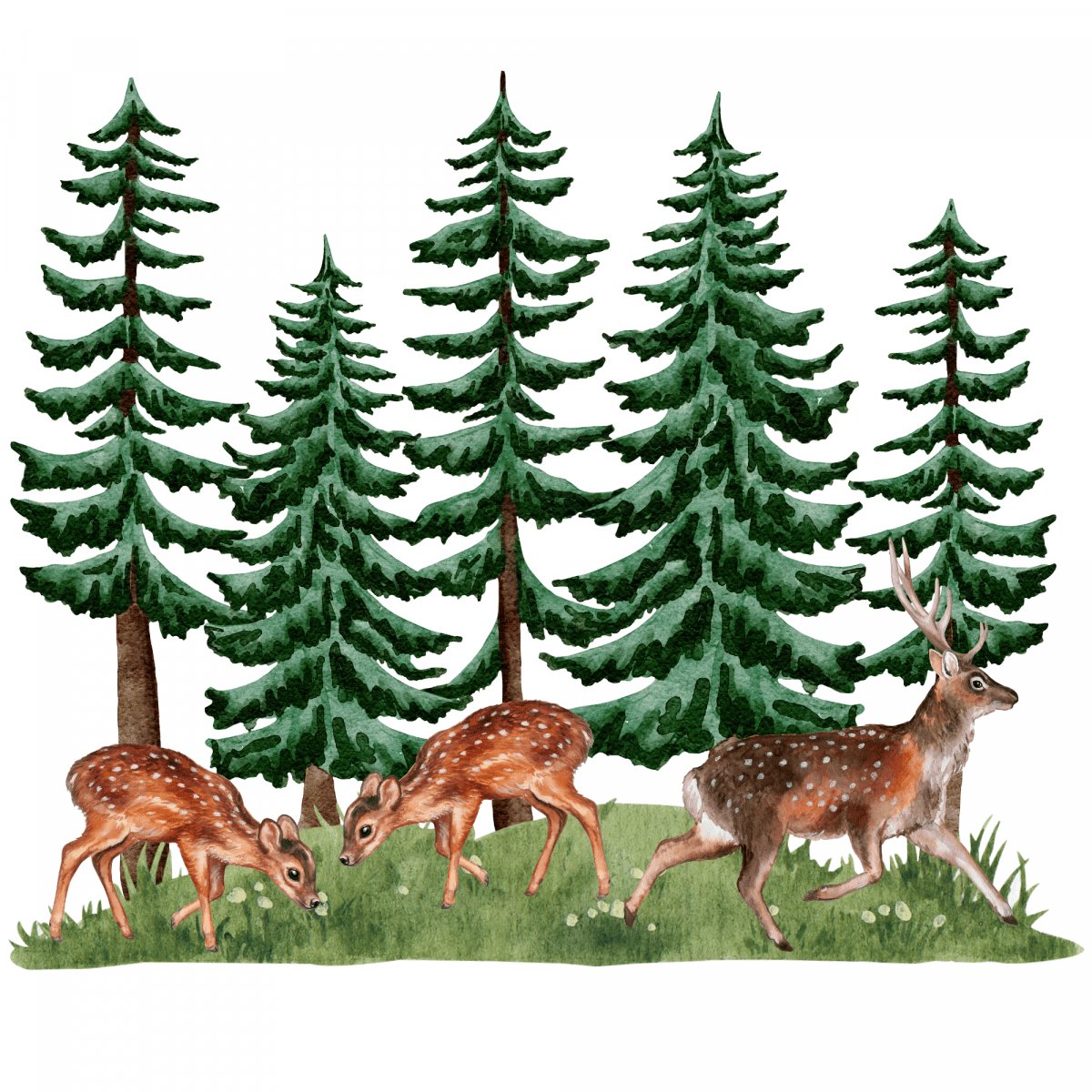 Textiler Wandaufkleber "Wald mit Tieren"