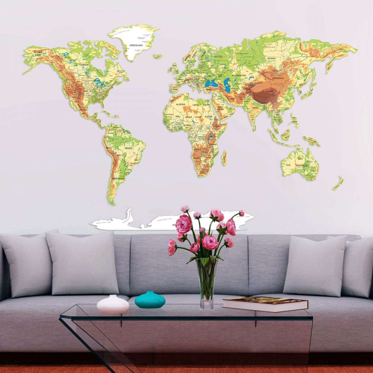 ステッカー 世界地図 デカール