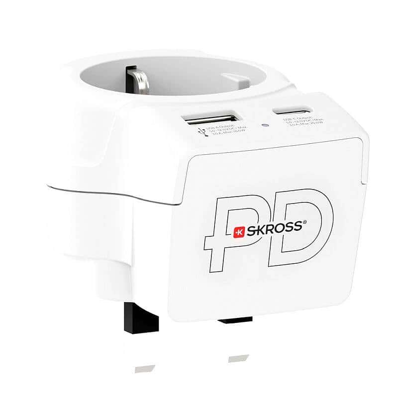 SKROSS potovalni adapter UK USB-A + USB-C 20W PD, tip G (PA28PD20)