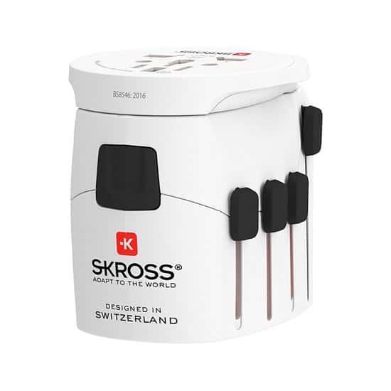 SKROSS adaptador de viaje PRO+ USB AC30PD, universal, con toma de tierra, USB A+C 30W PD