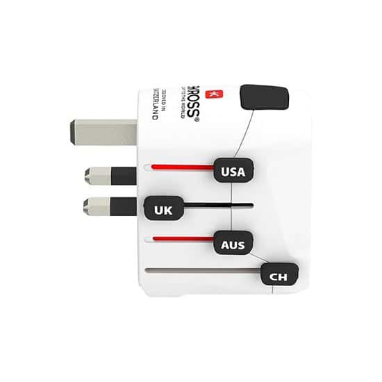 SKROSS adaptador de viaje PRO+ USB AC30PD, universal, con toma de tierra, USB A+C 30W PD