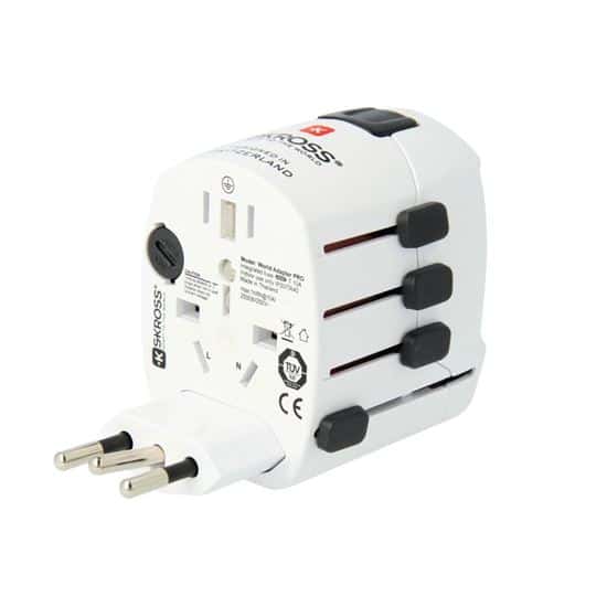 SKROSS adaptador de viaje PRO+ USB AC30PD, universal, con toma de tierra, USB A+C 30W PD