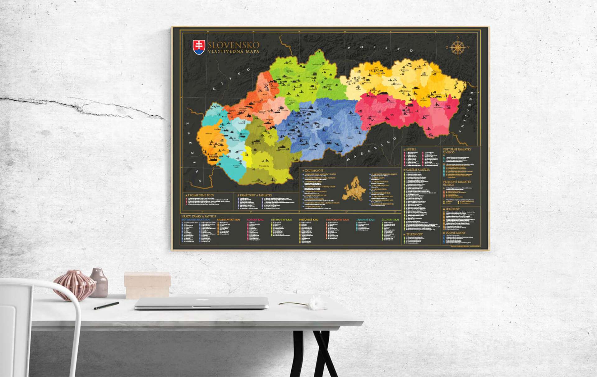 スロバキアの地図