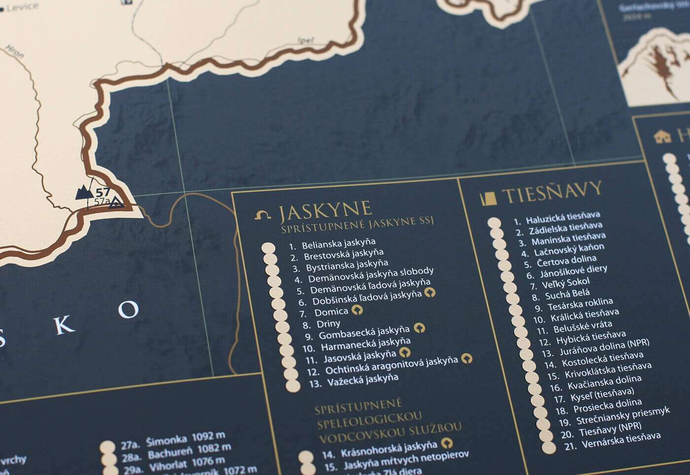 スロバキア地図 - 自然史