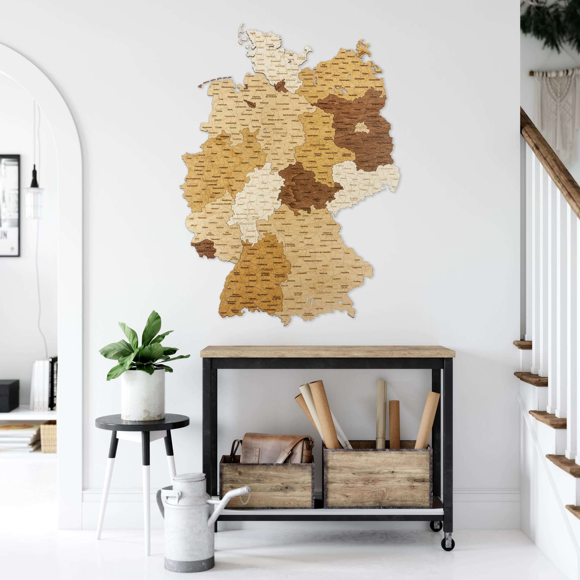 Holzwandkarte von Deutschland - große Wanddekoration