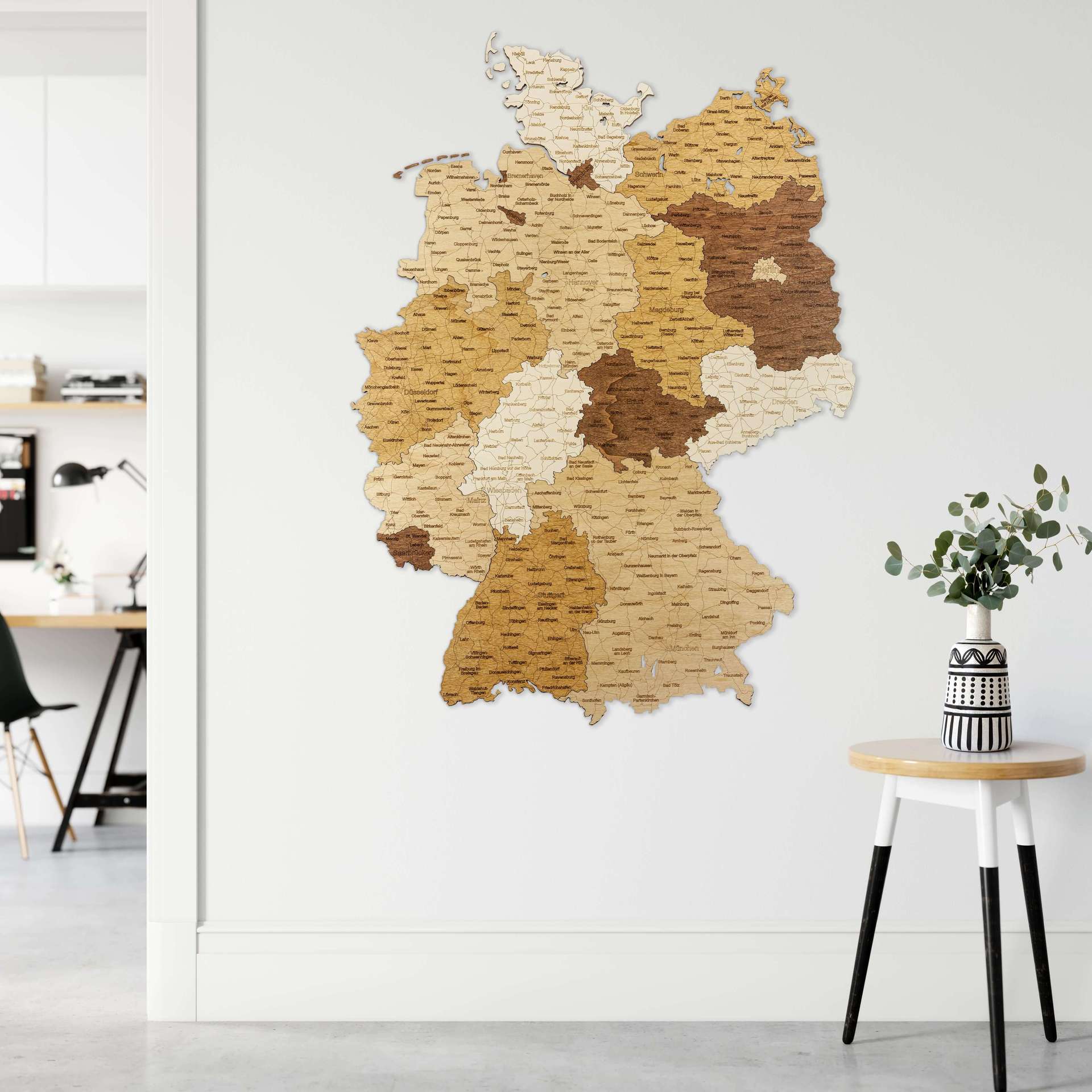 Holzwandkarte von Deutschland - große Wanddekoration