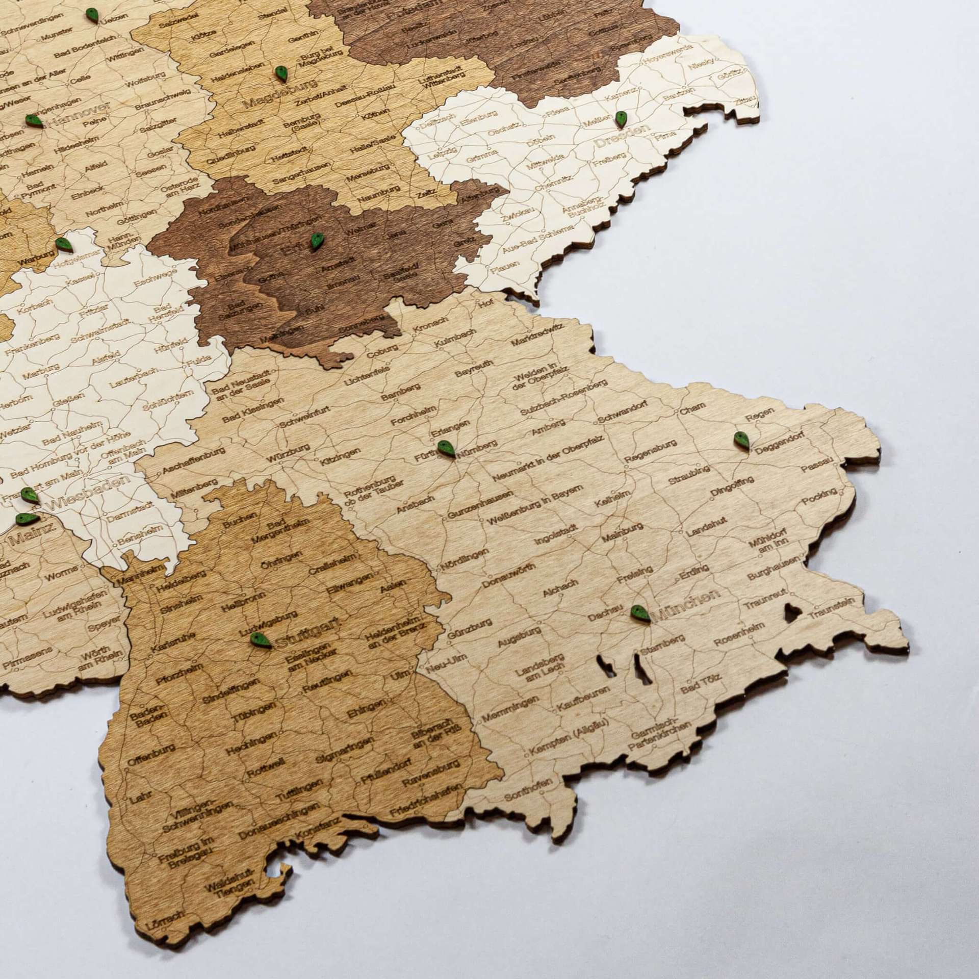 Holzwandkarte von Deutschland - große Wanddekoration